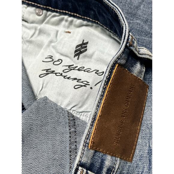 Silver Allan Slim Fit Straight Leg Jeans Mens 36 x 32 Blue Medium Wash Denim Y2K - Picture 9 of 16